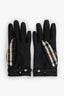 Burberry Nova Check Wool and Leather Gloves Size 6.5