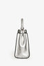 Fendi Silver Metallic Leather Medium Peekaboo Top Handle with Strap