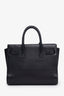 Saint Laurent Black Smooth Leather Nano Sac De Jour Top Handle with Strap