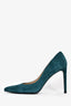 Stuart Weitzman Teal Suede Pointed Heels Size 9