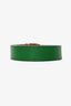 Fendi Green Leather FF Logo Belt Size 80