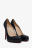 Christian Louboutin Black Leather Platform Heels Size 38