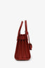 Saint Laurent Burgundy Leather Sac De Jour Nano Tote Bag With Strap