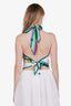 Gucci Purple/Green/White Silk Scarf Top Estimated Size S