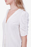 Veronica Beard Cream Silk 3/4 Sleeve Ruffle Button Down Blouse Size 4