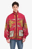 Gucci Pink/Yellow Baroque Sellier Print Nylon Windbreaker Jacket Size Large Mens