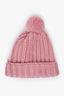 Bonnet Gucci rose en laine tricotée avec pompon, taille M