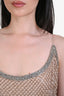 Mac Duggal Nude Beaded Spaghetti Strap Column Maxi Dress Size 10