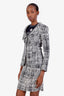 Prada 2011 Black/White Patterned Tweed Single Breasted Blazer + Skirt Set Size 36