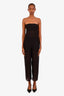 Red Valentino Black Sheer Strapless Wide-Leg Jumpsuit Size 46