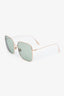 Christian Dior Gold Tone Square Frame Sunglasses