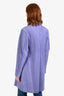 Issey Miyake Homme Plisse Purple Pleated Padded Shoulder Midi Cardigan Size 3