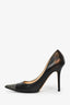 Jimmy Choo Black Leather Studded Toe Heels Size 38