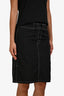 Gucci Tom Ford Black Nylon Knee Length Pencil Skirt Size 40