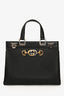 Gucci Black Grainy Calfskin Small Zumi Top Handle Bag with Strap