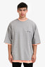 WE11DONE Grey/Neon Orange Reversible Gig T-Shirt Size L Mens
