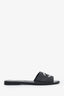 Pre-loved Chanel™ 2022 Black Leather Interlocking CC Logo Sandals Size 39