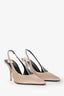 Saint Laurent Taupe Satin Slingback Heels Size 37
