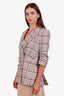 Veronica Beard Beige/Navy Check Double Breasted Blazer Size 4