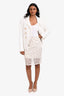 Vera Wang White/Nude Lace Knee Length Pencil Skirt Size 2