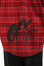 Off-White Red/Multicolour Cotton Plaid Graffiti Logo Print Flannel Size L