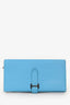 Hermès 2014 Blue Mysore Leather Bearn Wallet PHW