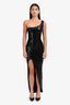 Nookie Black Sequin Side Slit Maxi Dress Size XS
