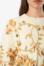 Pre-loved Chanel™ Runway 2018 Cream Paris-Greece Gold Leaf Embroidered Ecru Knit Sweater Size 40