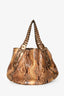 Gucci Gold/Beige Leather and Python Pelham Hobo Bag