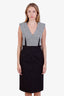 Alexander McQueen Grey/Multicolour Wool Mohair Tweed Speckled Dress Size 42