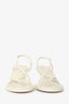 Alexander McQueen White Leather Strappy Kitten-Heeled Sandals Size 40