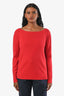 Pull rouge à col bateau et manches longues Weekend Max Mara, taille M