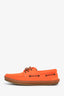 Saint Laurent Orange Suede Boat Shoes Size 44 Mens