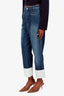 Loewe 2018 Blue Denim White Cuff Tapered Jean Size 40