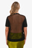 N.21 Grey/Green Argyle Printed Virgin Wool Sweater With Sheer Silk Back Size 44