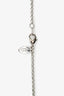 Vivienne Westwood Silver Tone Long Pink Heart Ribbon Charm Necklace