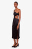 Versace Black Cutout One Shoulder Midi Dress Size 42