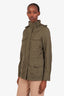 Loro Piana Green Nylon Cashmere Lined Utility Jacket Size 42