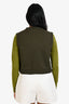 Gucci 2024 Green Wool Silk Blend Layered Cardigan Sweater Size XS