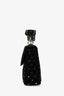 Valentino Black Velvet Studded Medium Shoulder Bag
