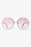 Chloe Ivory/Pink Carolina Round Sunglasses