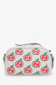 Gucci White Leather GG Marmont Cherry Crossbody Bag
