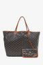 Goyard Black/Brown Coated Canvas Goyardine St. Louis MM Tote Bag with Pouch