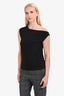 Norma Kamali Black Draped Neck Short Sleeve Top Size S