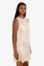 Dolce & Gabbana Cream Silk Blend Eyelet Sleeveless Mini Dress Size 38