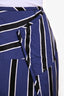Acne Studios Blue/Black Striped Midi Skirt Size L