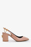 Valentino Beige Patent Leather Rockstud Accents Slingback Pumps Size 36.5