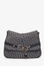 Christian Dior Navy Oblique Trotter Canvas Flap Crossbody Bag