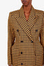 Balenciaga Yellow/Black Houndstooth Hourglass Coat Size 40