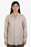 Loro Piana Beige Linen Flax Button Down Long Sleeve Shirt Size M